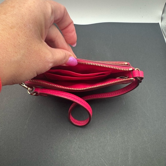 Coach Pink Leather Wristlet very clean tiny spot - Picture 4 of 5